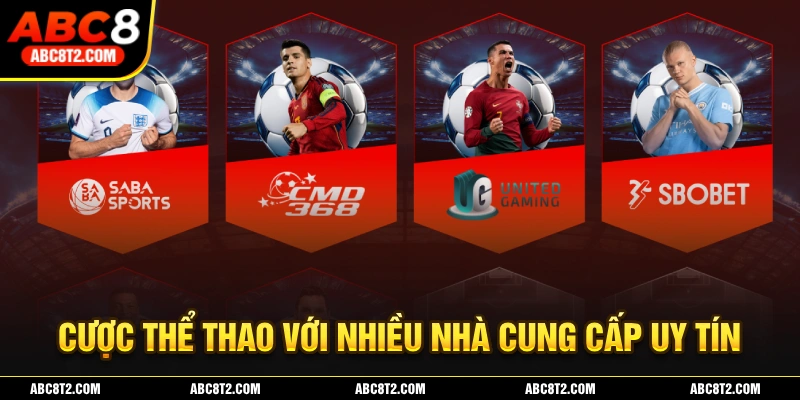 Cược thể thao tại ABC8 được cung cấp bởi nhiều sảnh game uy tín